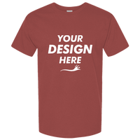 Hanes Unisex Beefy-T® Retro Street T-Shirt, Picante Pink, Front view, Mockup