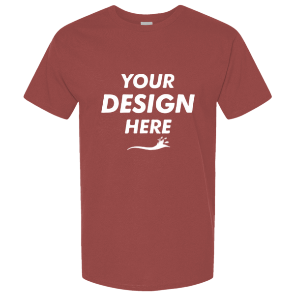 Hanes Unisex Beefy-T® Retro Street T-Shirt, Picante Pink, Front view, Mockup
