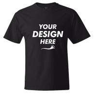Hanes Unisex Beefy-T® T-Shirt, Black, Front view, Mockup