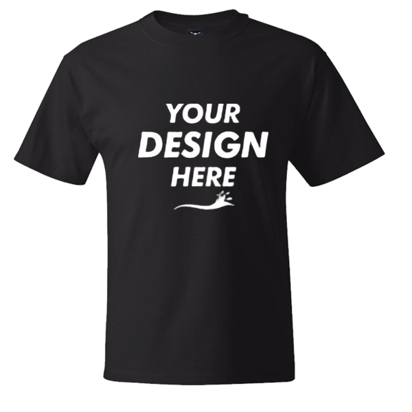 Hanes Unisex Beefy-T® T-Shirt, Black, Front view, Mockup