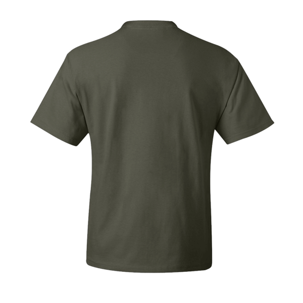 Hanes Unisex Beefy-T® T-Shirt, Fatigue Green, Back view