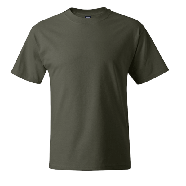 Hanes Unisex Beefy-T® T-Shirt, Fatigue Green, Front view