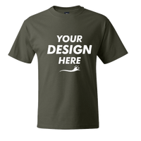 Hanes Unisex Beefy-T® T-Shirt, Fatigue Green, Front view, Mockup
