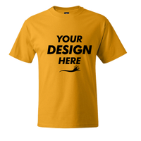 Hanes Unisex Beefy-T® T-Shirt, Gold, Front view, Mockup
