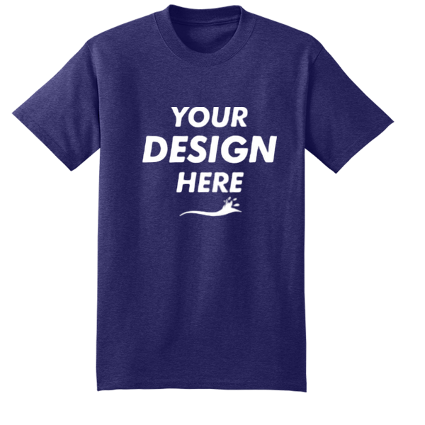 Hanes Unisex Beefy-T® T-Shirt, Grape Smash Heather, Front view, Mockup