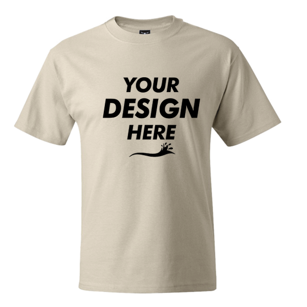 Hanes Unisex Beefy-T® T-Shirt, Natural, Front view, Mockup