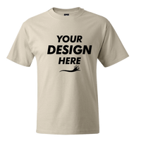 Hanes Unisex Beefy-T® T-Shirt, Natural, Front view, Mockup