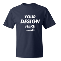 Hanes Unisex Beefy-T® T-Shirt, Navy, Front view, Mockup