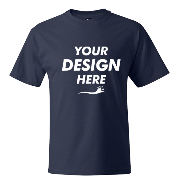 Hanes Unisex Beefy-T® T-Shirt, Navy, Front view, Mockup
