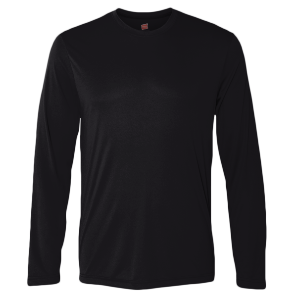Hanes Unisex Cool DRI® Long Sleeve Performance T-Shirt, Black, Front view