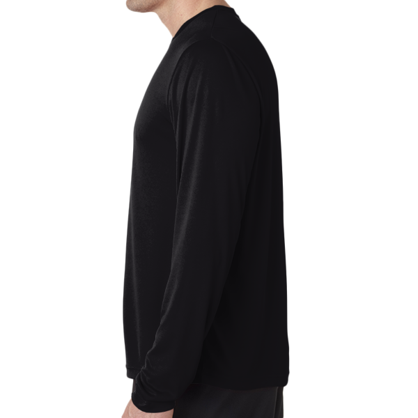 Hanes Unisex Cool DRI® Long Sleeve Performance T-Shirt, Black, Left Sleeve view