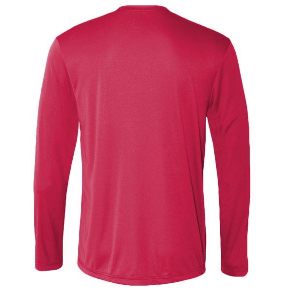 Hanes Unisex Cool DRI® Long Sleeve Performance T-Shirt, Deep Red, Back view
