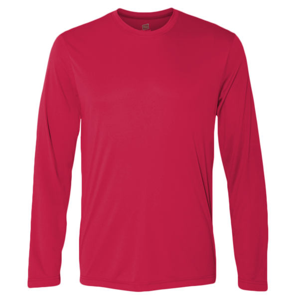 Hanes Unisex Cool DRI® Long Sleeve Performance T-Shirt, Deep Red, Front view