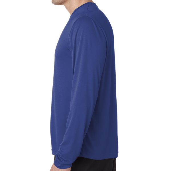 Hanes Unisex Cool DRI® Long Sleeve Performance T-Shirt, Deep Royal, Left Sleeve view