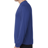 Hanes Unisex Cool DRI® Long Sleeve Performance T-Shirt, Deep Royal, Left Sleeve view