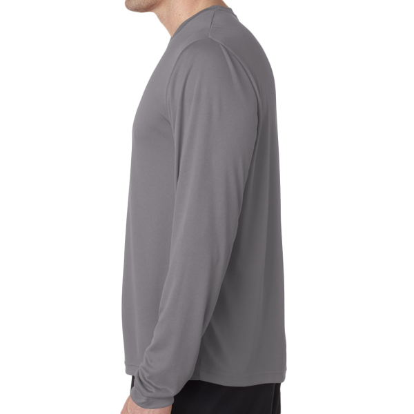 Hanes Unisex Cool DRI® Long Sleeve Performance T-Shirt, Graphite, Left Sleeve view
