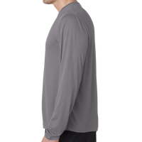 Hanes Unisex Cool DRI® Long Sleeve Performance T-Shirt, Graphite, Left Sleeve view