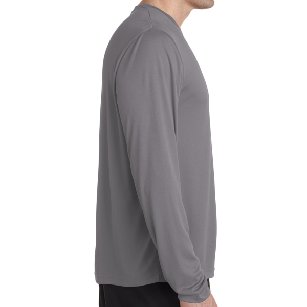 Hanes Unisex Cool DRI® Long Sleeve Performance T-Shirt, Graphite, Right Sleeve view