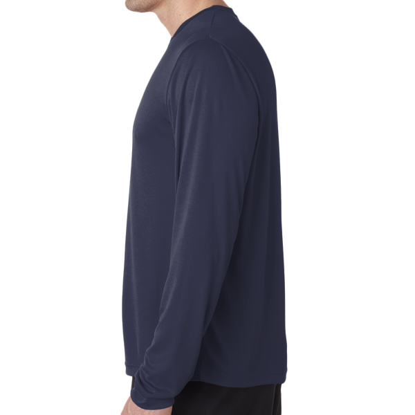 Hanes Unisex Cool DRI® Long Sleeve Performance T-Shirt, Navy, Left Sleeve view
