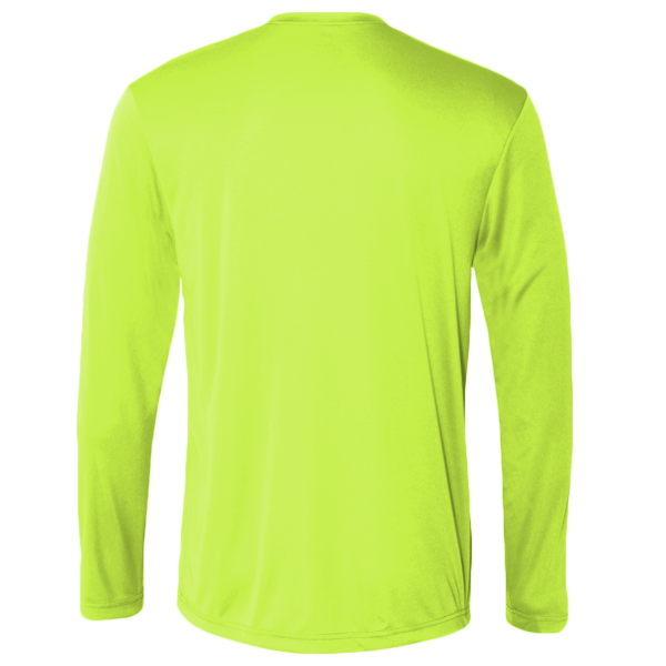 Hanes Unisex Cool DRI® Long Sleeve Performance T-Shirt, Safety Green, Back view