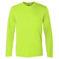 Hanes Unisex Cool DRI® Long Sleeve Performance T-Shirt, Safety Green, Front view
