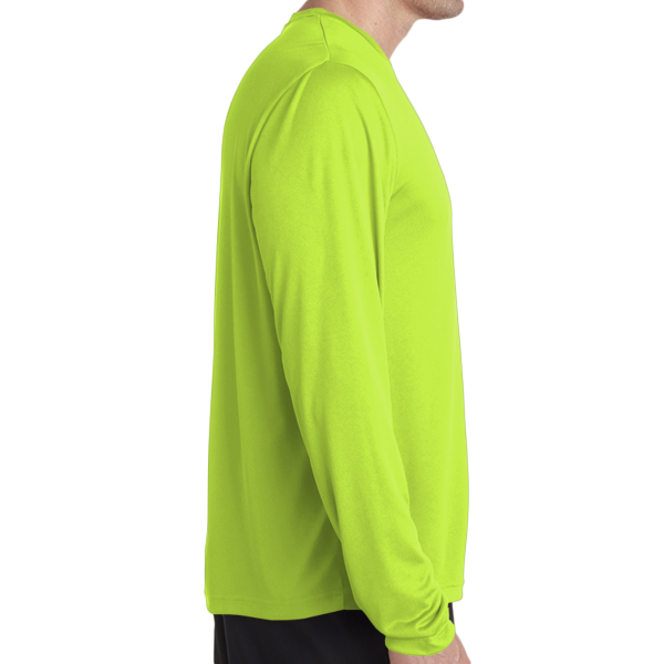 Hanes Unisex Cool DRI® Long Sleeve Performance T-Shirt, Safety Green, Right Sleeve view