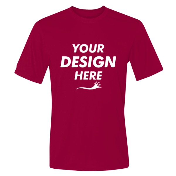 Hanes Unisex Cool DRI® Performance T-Shirt, Deep Red, Front view, Mockup