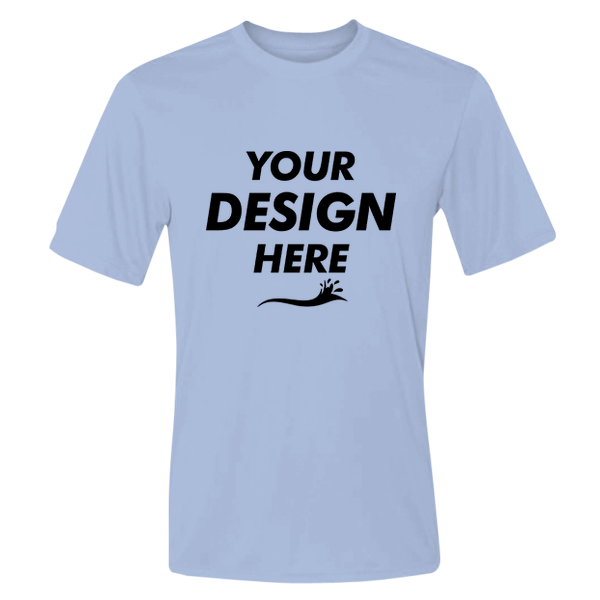 Hanes Unisex Cool DRI® Performance T-Shirt, Light Blue, Front view, Mockup