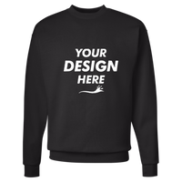 Hanes Unisex EcoSmart® Crewneck Sweatshirt, Black, Front view, Mockup