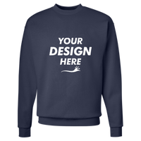 Hanes Unisex EcoSmart® Crewneck Sweatshirt, Navy, Front view, Mockup