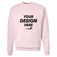Hanes Unisex EcoSmart® Crewneck Sweatshirt, Pale Pink, Front view, Mockup