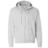 Hanes Unisex EcoSmart® Full-Zip Hooded Sweatshirt, Ash, Front view