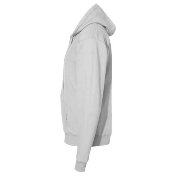 Hanes Unisex EcoSmart® Full-Zip Hooded Sweatshirt, Ash, Left Sleeve view