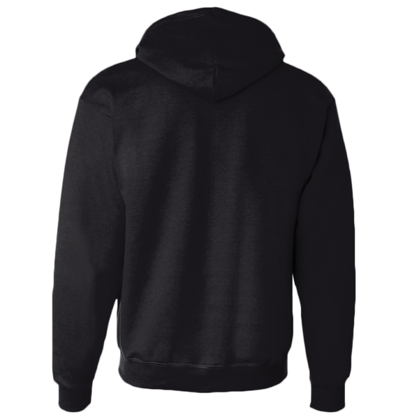 Hanes Unisex EcoSmart® Full-Zip Hooded Sweatshirt, Black, Back view