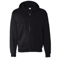 Hanes Unisex EcoSmart® Full-Zip Hooded Sweatshirt, Black, Front view