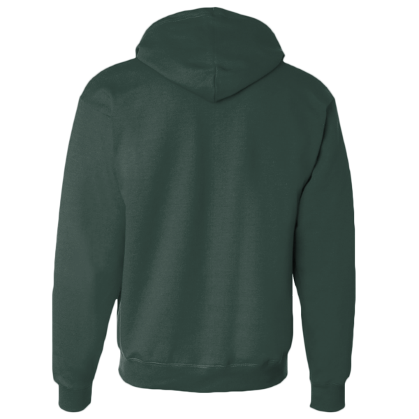 Hanes Unisex EcoSmart® Full-Zip Hooded Sweatshirt, Deep Forest, Back view