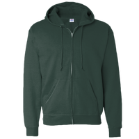 Hanes Unisex EcoSmart® Full-Zip Hooded Sweatshirt, Deep Forest, Front view