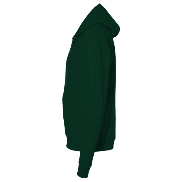 Hanes Unisex EcoSmart® Full-Zip Hooded Sweatshirt, Deep Forest, Left Sleeve view