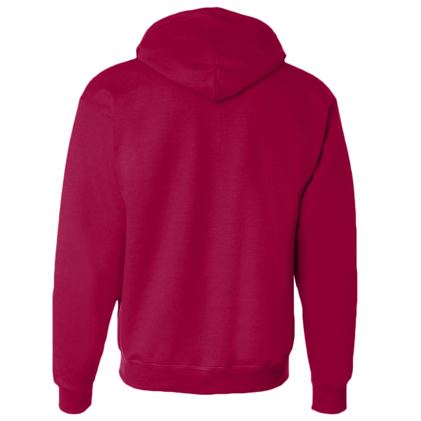 Hanes Unisex EcoSmart® Full-Zip Hooded Sweatshirt, Deep Red, Back view