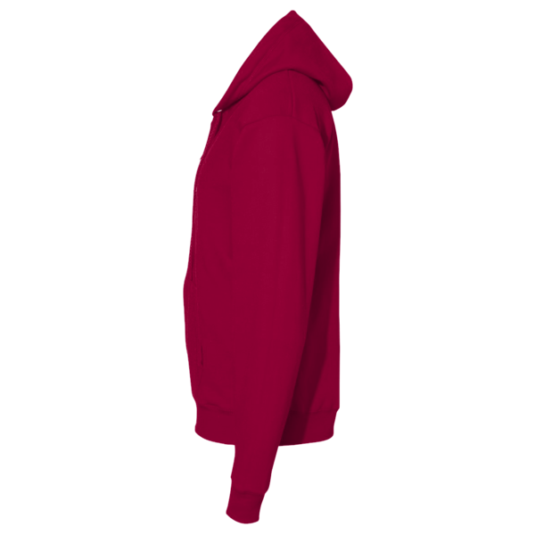 Hanes Unisex EcoSmart® Full-Zip Hooded Sweatshirt, Deep Red, Left Sleeve view