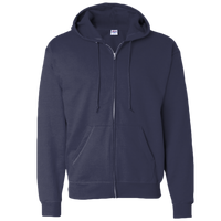 Hanes Unisex EcoSmart® Full-Zip Hooded Sweatshirt, Navy, Front view