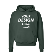 Hanes Unisex EcoSmart® Hooded Sweatshirt, Deep Forest, Front view, Mockup