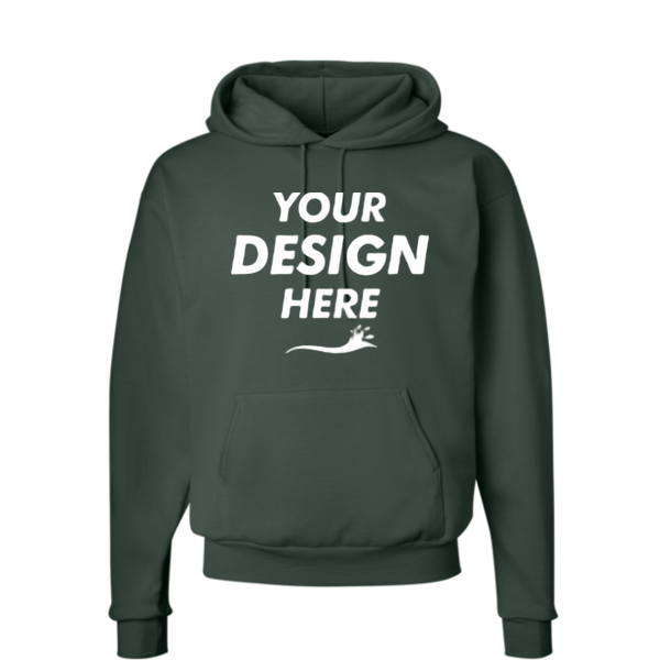 Hanes Unisex EcoSmart® Hooded Sweatshirt, Deep Forest, Front view, Mockup