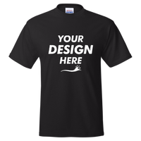 Hanes Unisex EcoSmart® T-Shirt, Black, Front view, Mockup