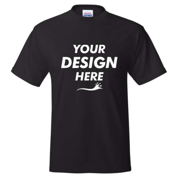Hanes Unisex EcoSmart® T-Shirt, Black, Front view, Mockup