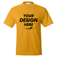 Hanes Unisex EcoSmart® T-Shirt, Gold, Front view, Mockup