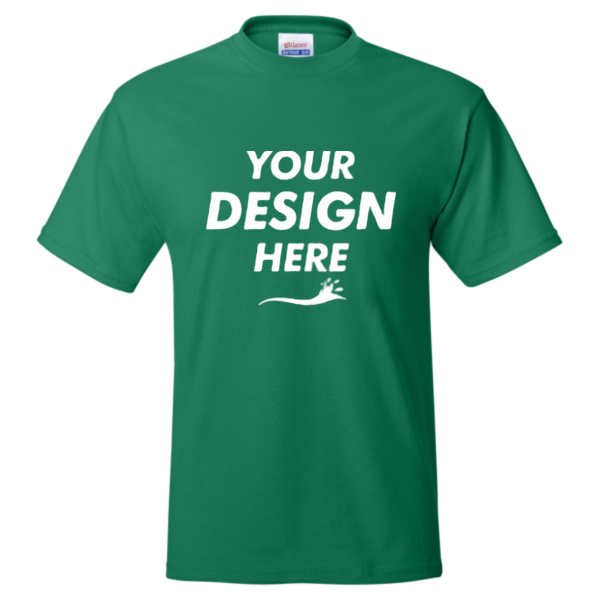 Hanes Unisex EcoSmart® T-Shirt, Kelly Green, Front view, Mockup