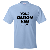 Hanes Unisex EcoSmart® T-Shirt, Light Blue, Front view, Mockup