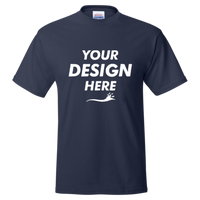 Hanes Unisex EcoSmart® T-Shirt, Navy, Front view, Mockup