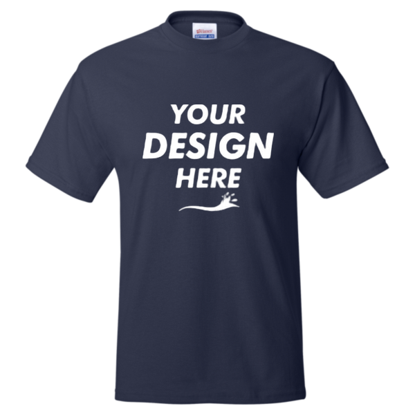 Hanes Unisex EcoSmart® T-Shirt, Navy, Front view, Mockup